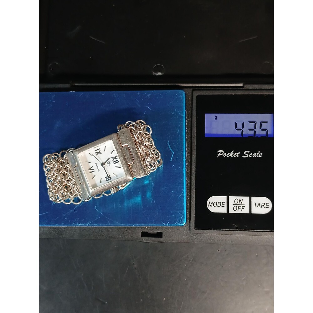 Sterling Silver Aria Quartz Watch Woven Link Band - Picture 3 of 14